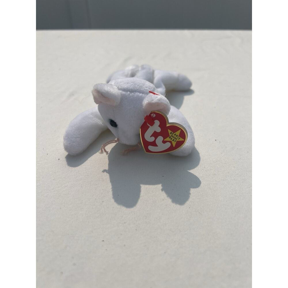 Ty Beanie Baby Flip The Cat - White